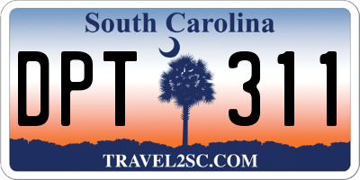 SC license plate DPT311
