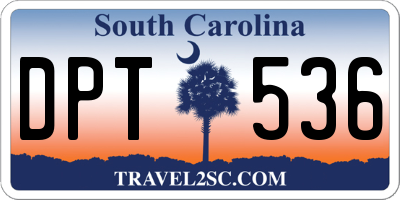 SC license plate DPT536
