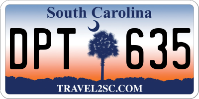 SC license plate DPT635