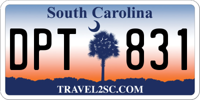 SC license plate DPT831