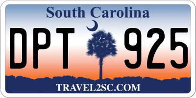 SC license plate DPT925