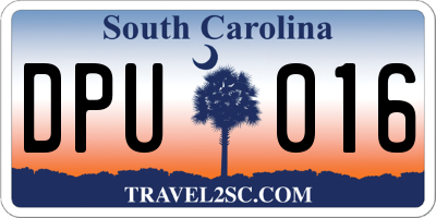 SC license plate DPU016