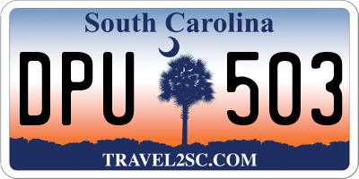SC license plate DPU503