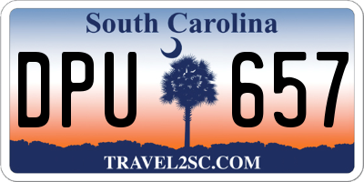SC license plate DPU657