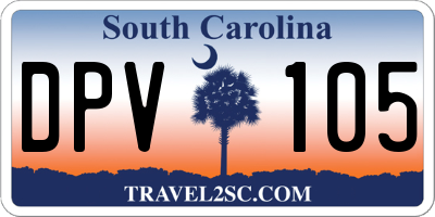 SC license plate DPV105