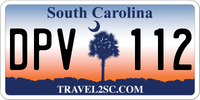 SC license plate DPV112
