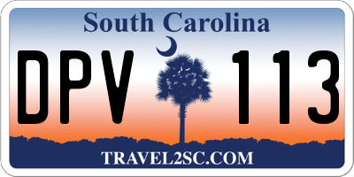 SC license plate DPV113