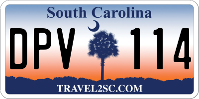 SC license plate DPV114