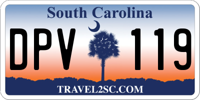 SC license plate DPV119