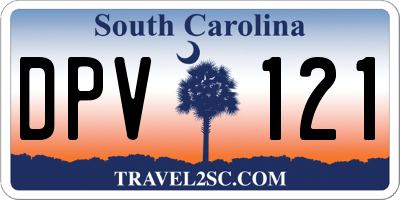 SC license plate DPV121