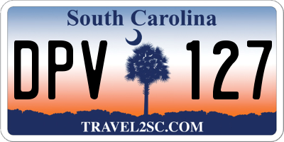 SC license plate DPV127