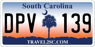 SC license plate DPV139