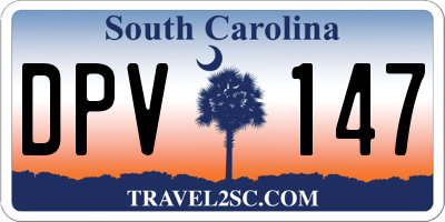 SC license plate DPV147
