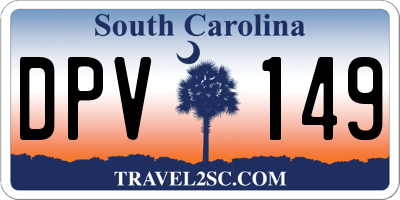 SC license plate DPV149