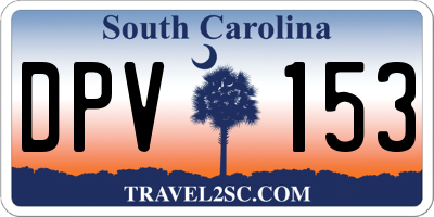 SC license plate DPV153