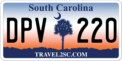 SC license plate DPV220