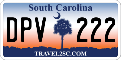 SC license plate DPV222