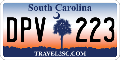 SC license plate DPV223