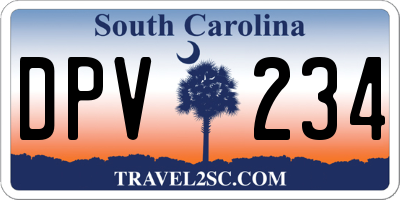 SC license plate DPV234