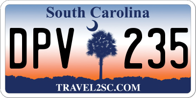 SC license plate DPV235