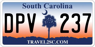 SC license plate DPV237