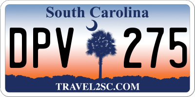 SC license plate DPV275
