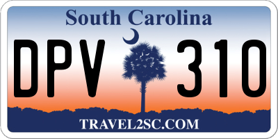 SC license plate DPV310