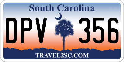 SC license plate DPV356