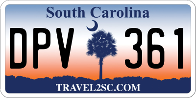 SC license plate DPV361