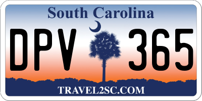 SC license plate DPV365