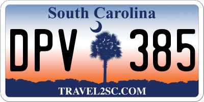 SC license plate DPV385