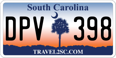 SC license plate DPV398