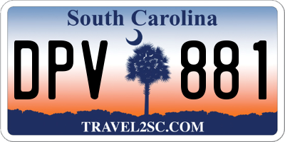 SC license plate DPV881