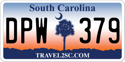 SC license plate DPW379