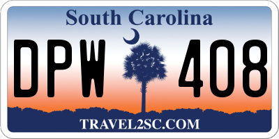 SC license plate DPW408