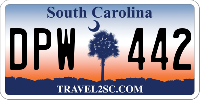 SC license plate DPW442
