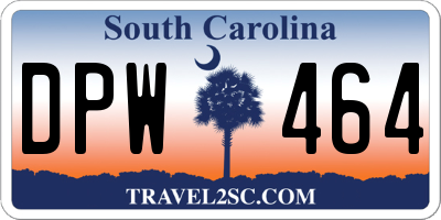 SC license plate DPW464