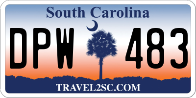 SC license plate DPW483