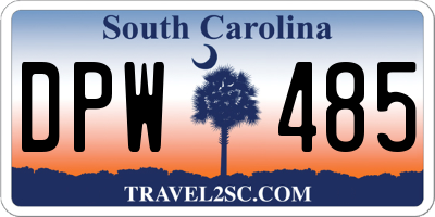 SC license plate DPW485