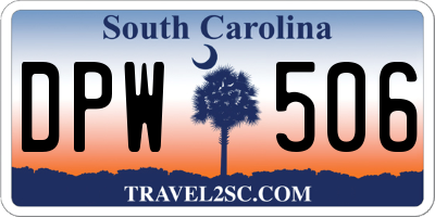 SC license plate DPW506