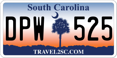 SC license plate DPW525