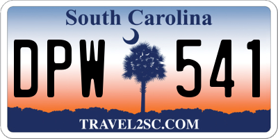 SC license plate DPW541