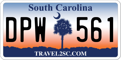 SC license plate DPW561