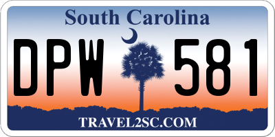 SC license plate DPW581
