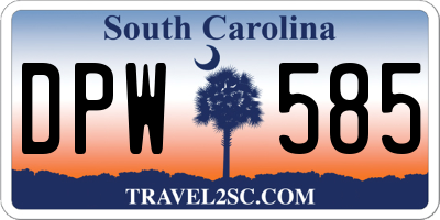 SC license plate DPW585