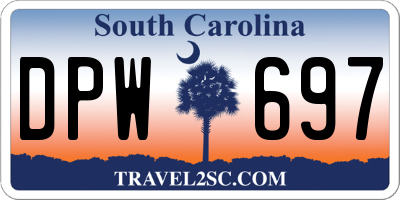 SC license plate DPW697