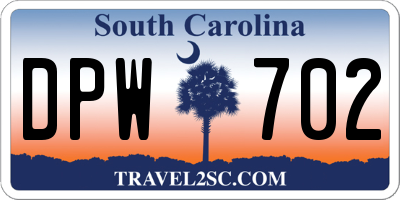 SC license plate DPW702