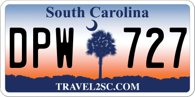 SC license plate DPW727