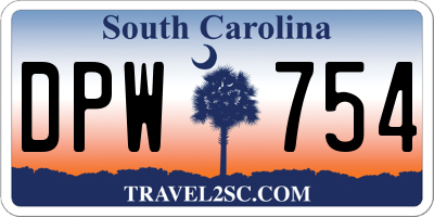 SC license plate DPW754