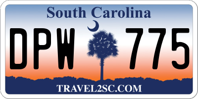 SC license plate DPW775